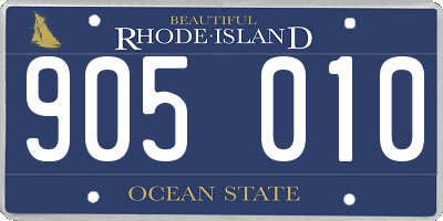 RI license plate 905010
