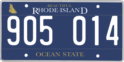 RI license plate 905014