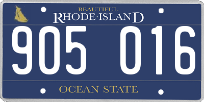 RI license plate 905016