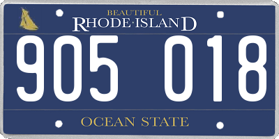 RI license plate 905018