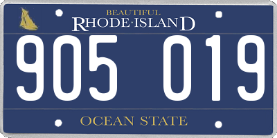RI license plate 905019