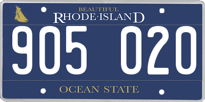 RI license plate 905020