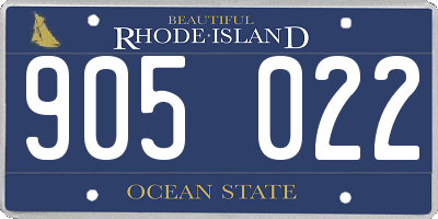 RI license plate 905022