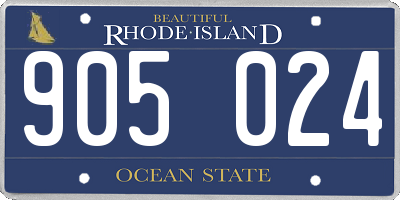RI license plate 905024