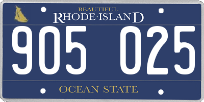RI license plate 905025