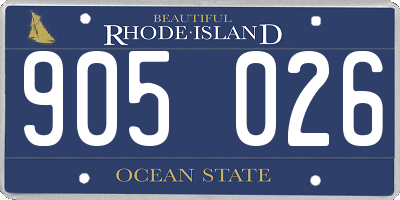 RI license plate 905026