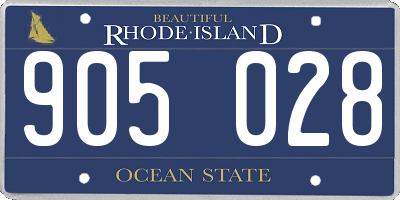 RI license plate 905028