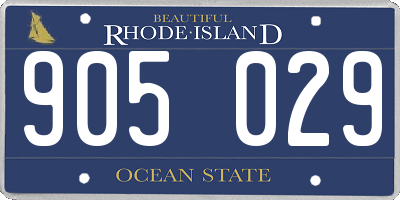 RI license plate 905029