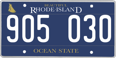 RI license plate 905030