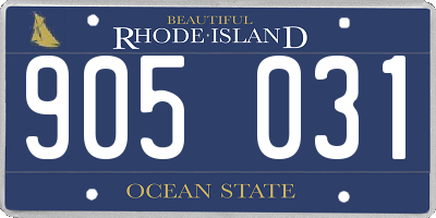 RI license plate 905031