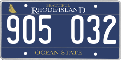 RI license plate 905032