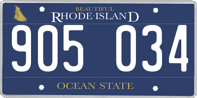 RI license plate 905034