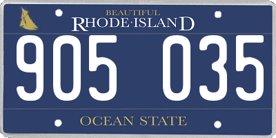 RI license plate 905035