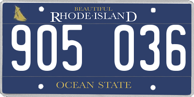 RI license plate 905036