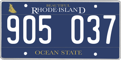 RI license plate 905037