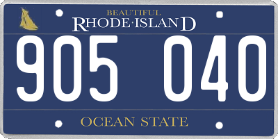 RI license plate 905040