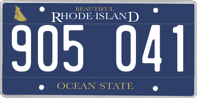 RI license plate 905041
