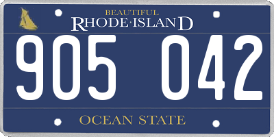 RI license plate 905042