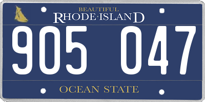 RI license plate 905047