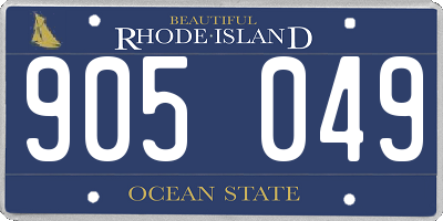 RI license plate 905049