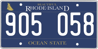 RI license plate 905058