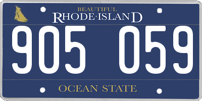 RI license plate 905059