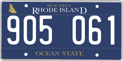 RI license plate 905061