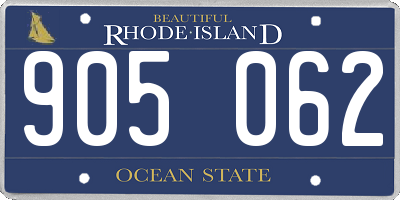 RI license plate 905062