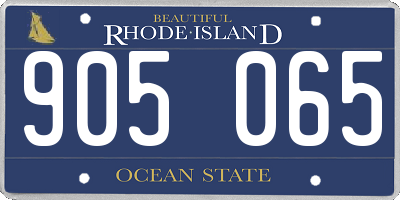 RI license plate 905065