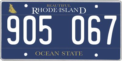 RI license plate 905067