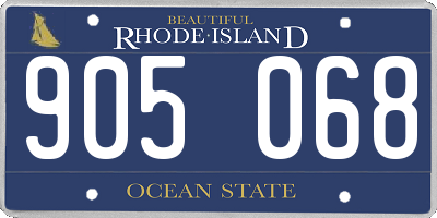 RI license plate 905068