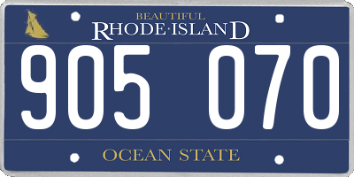 RI license plate 905070