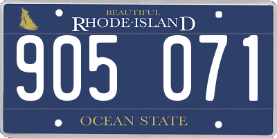 RI license plate 905071