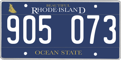 RI license plate 905073