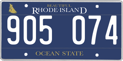 RI license plate 905074
