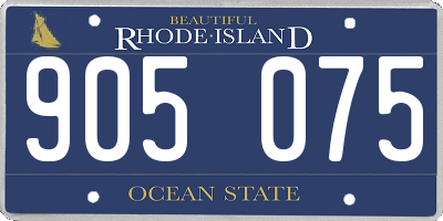 RI license plate 905075
