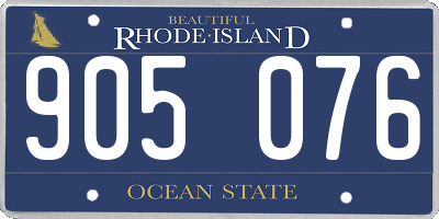 RI license plate 905076