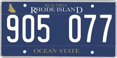 RI license plate 905077