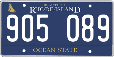RI license plate 905089