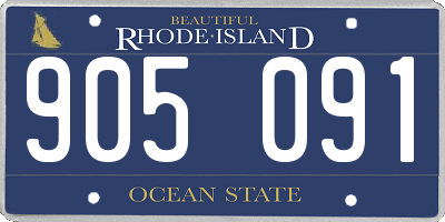 RI license plate 905091
