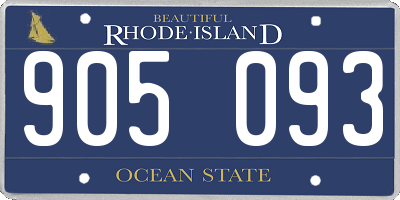 RI license plate 905093