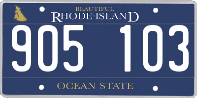 RI license plate 905103