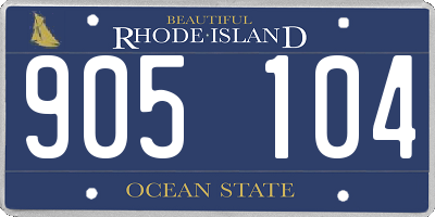 RI license plate 905104
