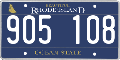 RI license plate 905108