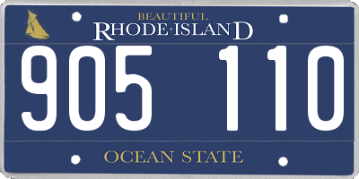 RI license plate 905110