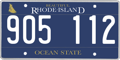 RI license plate 905112