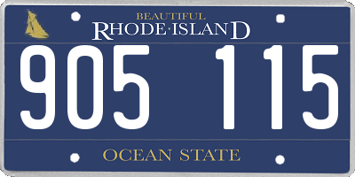 RI license plate 905115