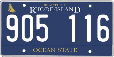 RI license plate 905116