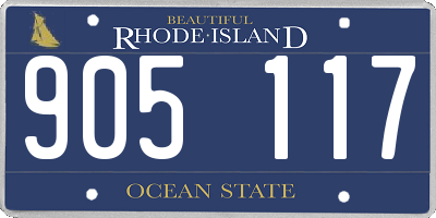 RI license plate 905117