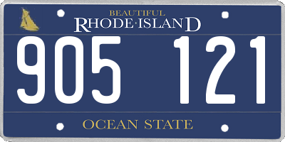 RI license plate 905121